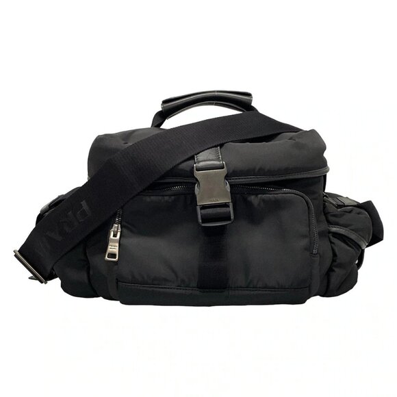 Auth PRADA - Black Leather Shoulder Bag - Picture 1 of 16